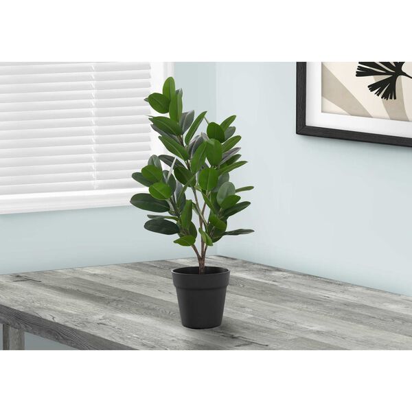 Black Green 28-Inch Indoor Faux Fake Floor Potted Real Touch Artificial Plant, image 2